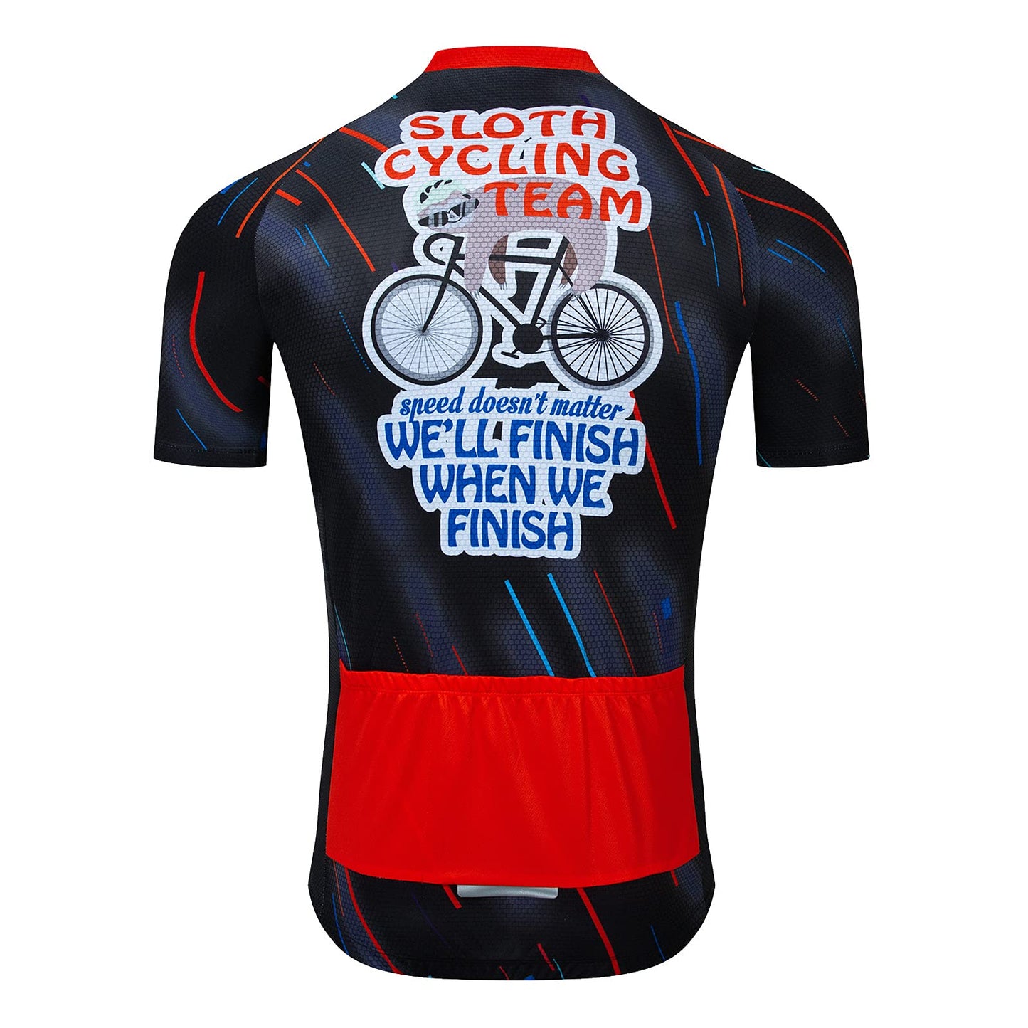 Sloth Black Funny Short Sleeve Cycling Jersey