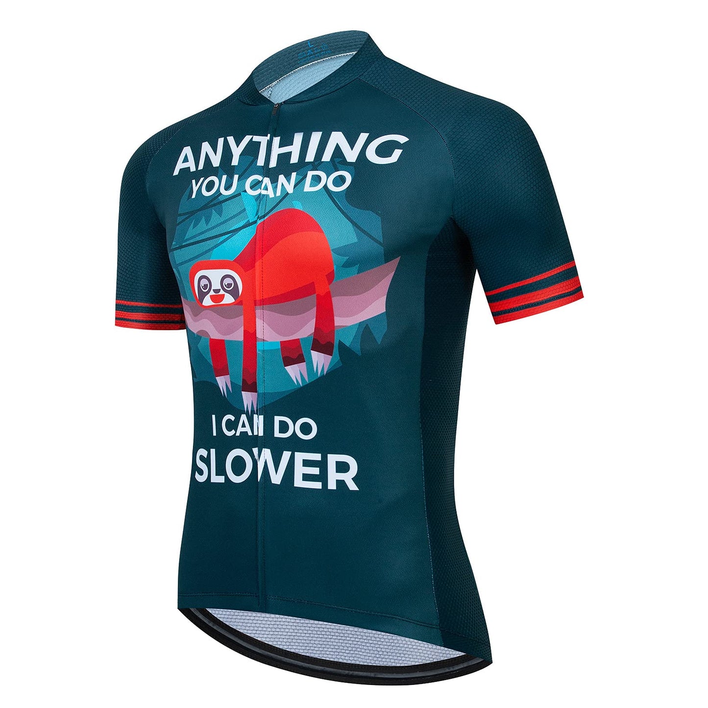 Sloth Blue Funny Short Sleeve Cycling Jersey