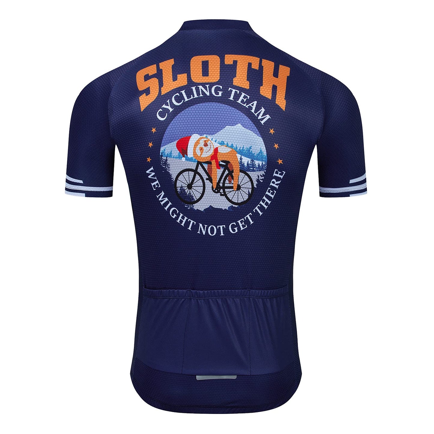 Christmas Hat Sloth Funny Short Sleeve Cycling Jersey