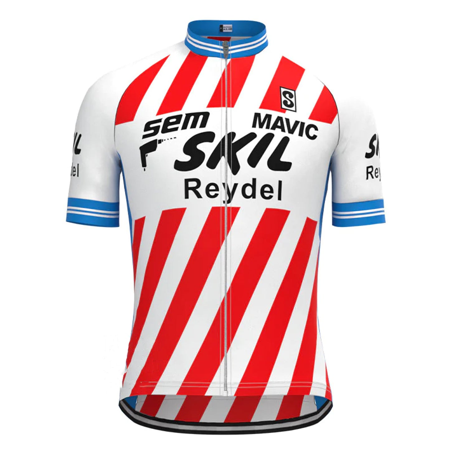 Skil-Sem Red Stripe Vintage Short Sleeve Cycling Jersey Matching Set
