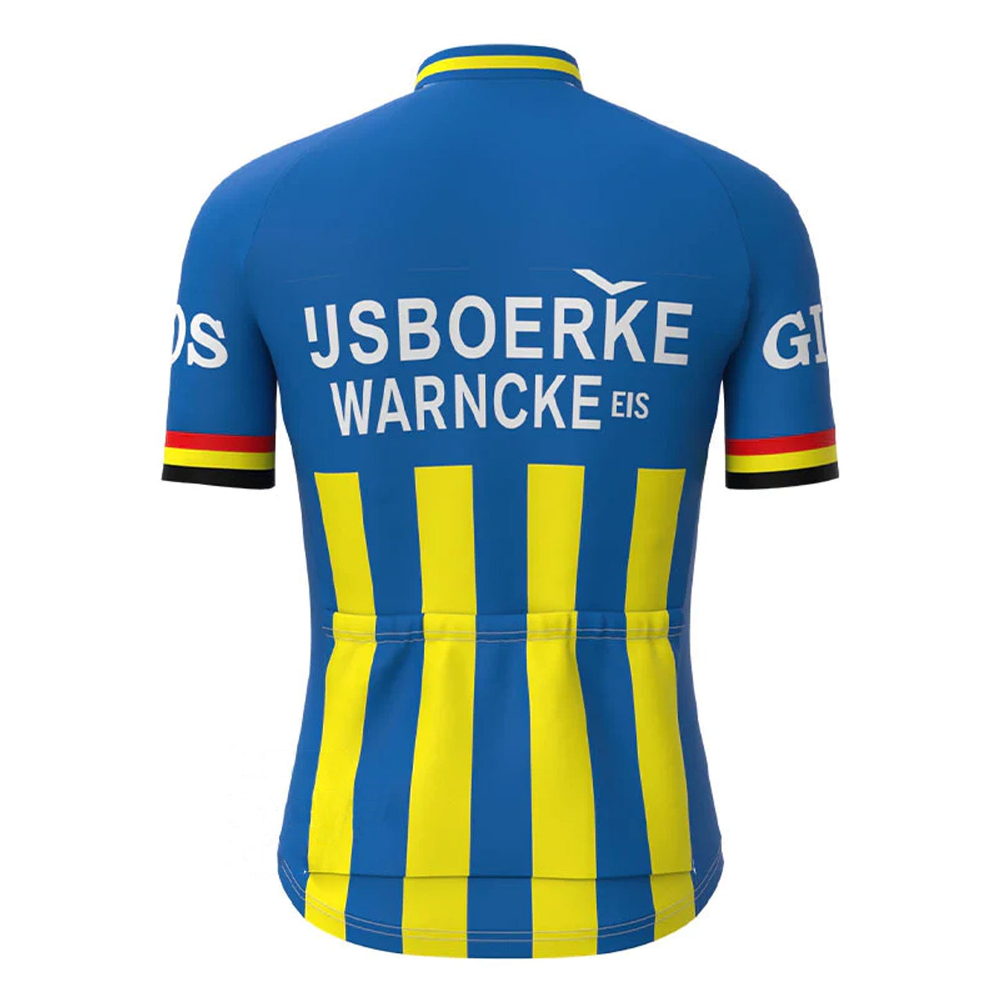 Ijsboerke Blue Short Sleeve Vintage Cycling Jersey Top