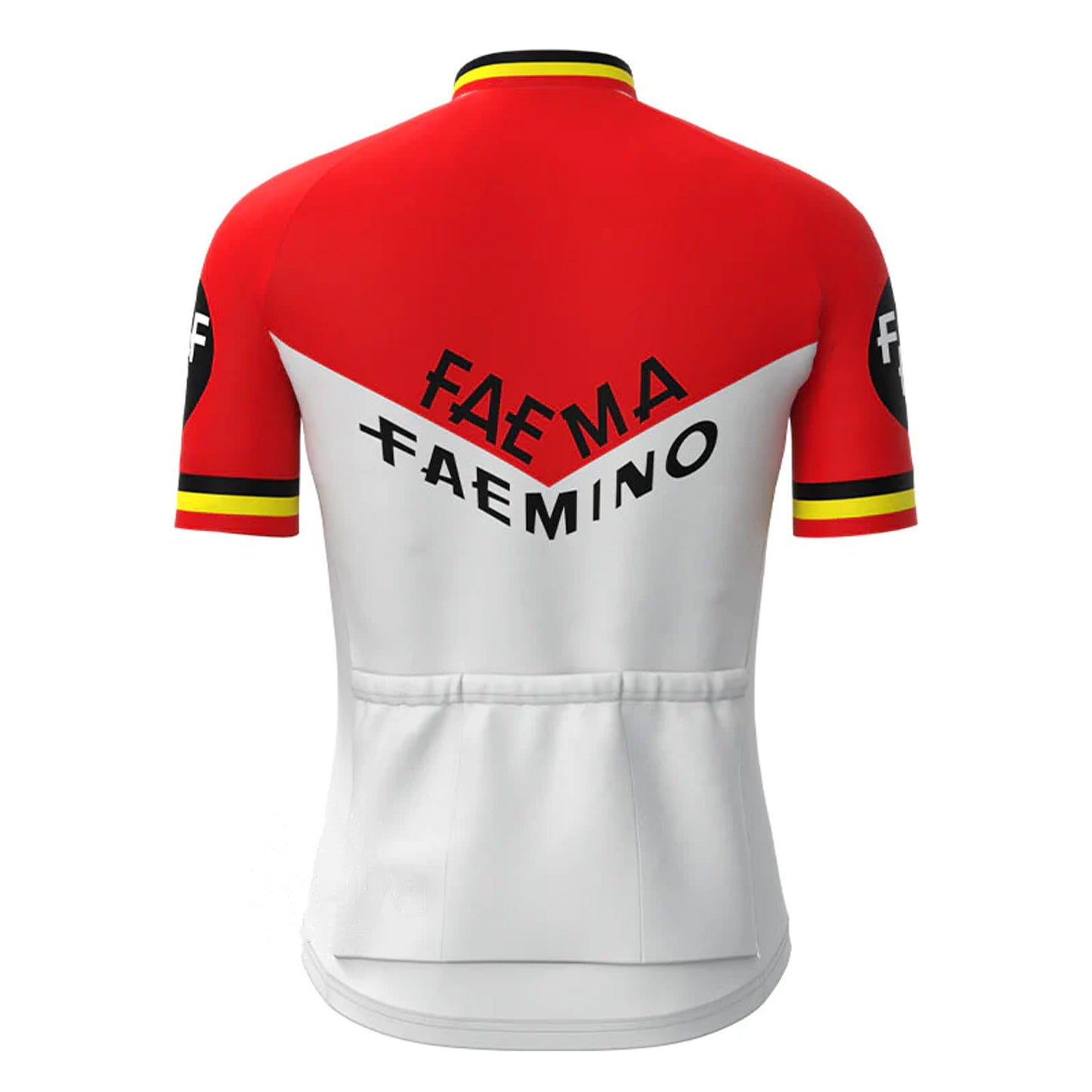FAEMA White Red Vintage Short Sleeve Cycling Jersey Matching Set