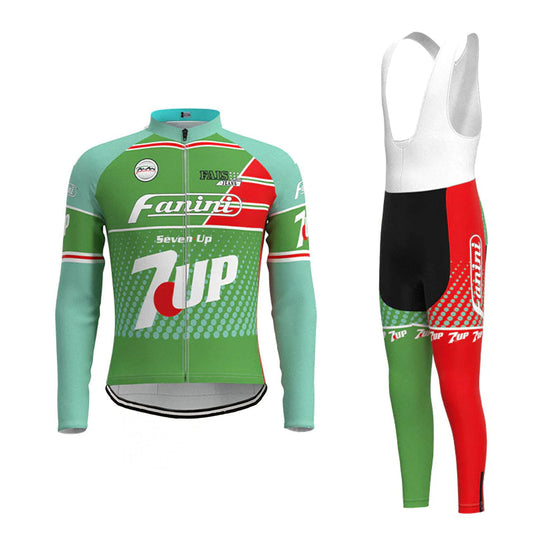 Fanini Seven Up Green Long Sleeve Cycling Jersey Matching Set