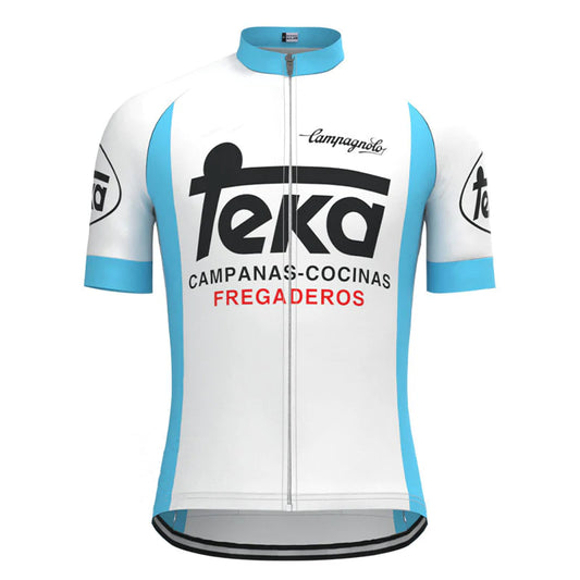 Teka White Vintage Short Sleeve Cycling Jersey Top