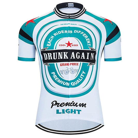 Drunk Again Blue Short Sleeve Cycling Jersey