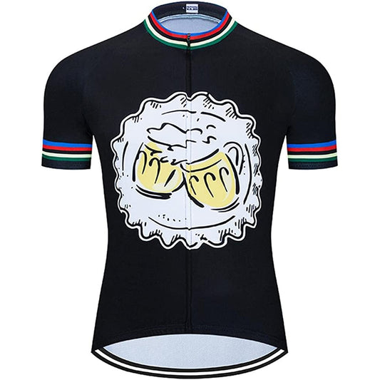 Paint Beer Black Short Sleeve Cycling Jersey