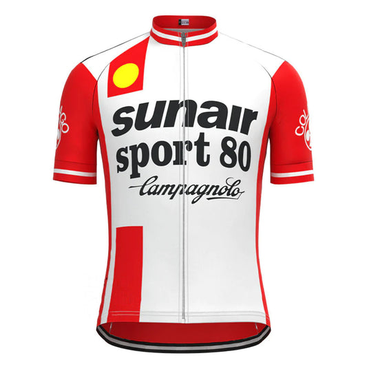 SUNAIR Sport 80 Red Vintage Short Sleeve Cycling Jersey Top