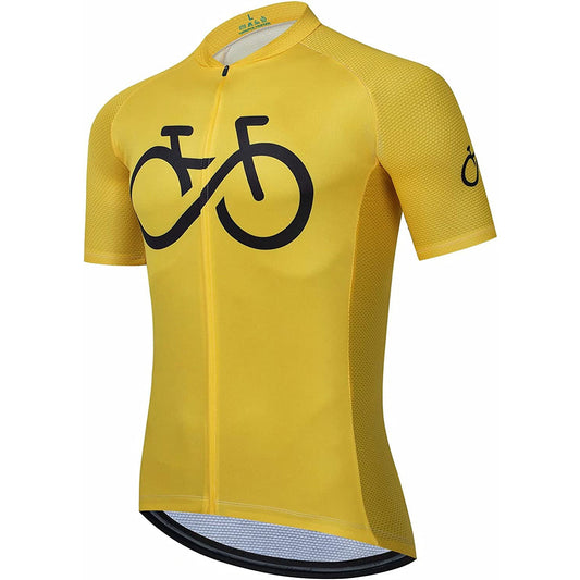 Yellow Short Sleeve Cycling Jersey