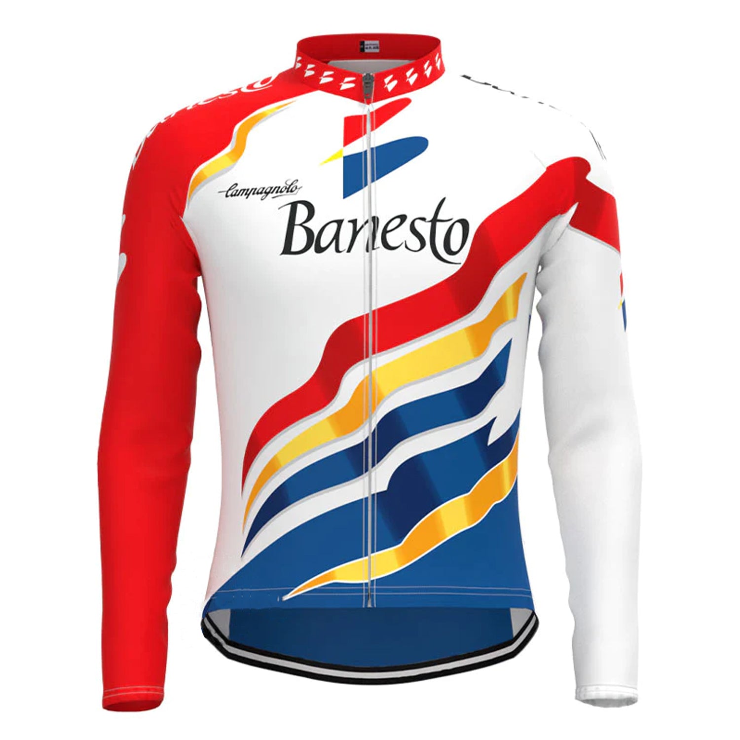 Banesto Colourful Vintage Long Sleeve Cycling Jersey Top Retrobiky