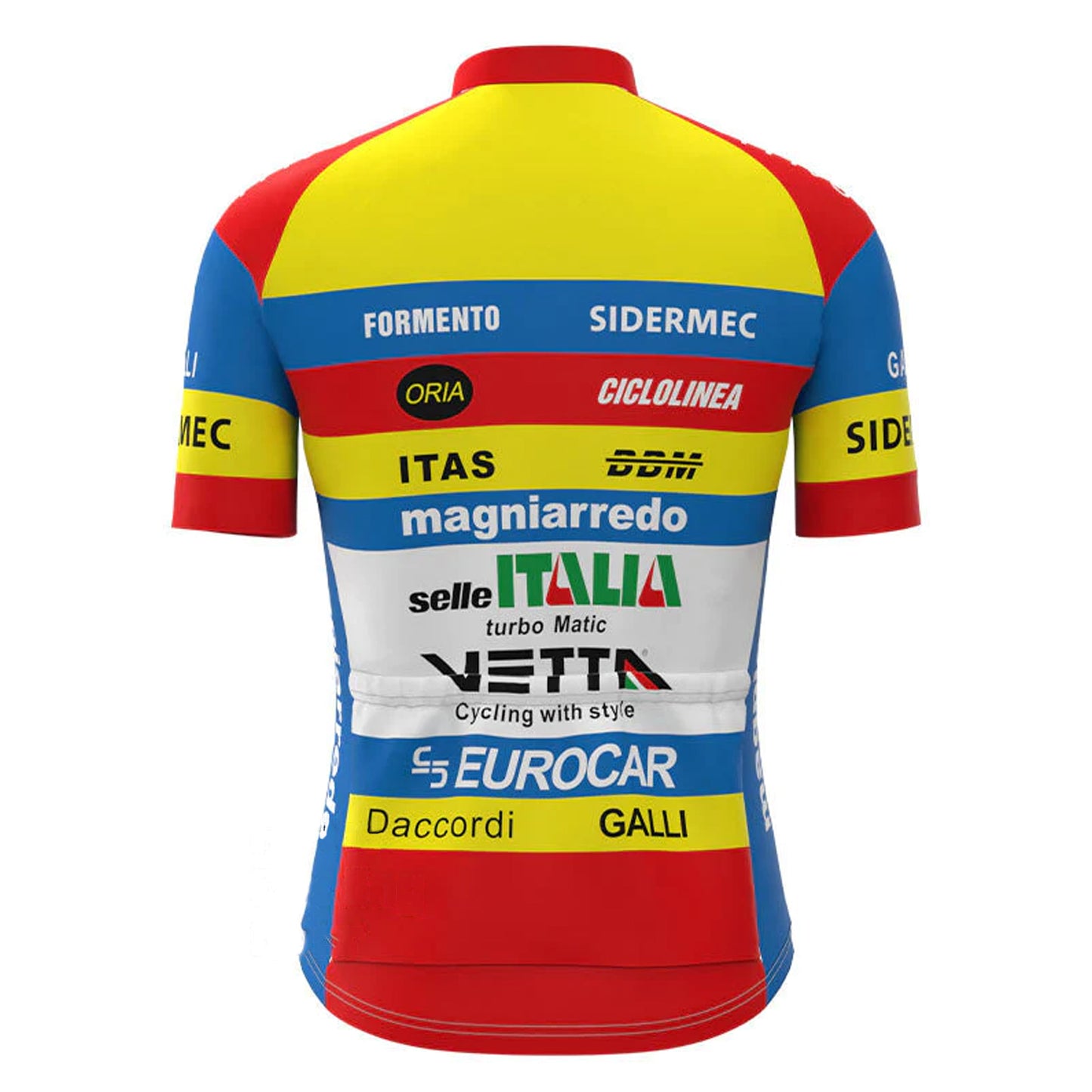 Selle Italia Yellow Vintage Short Sleeve Cycling Jersey Top