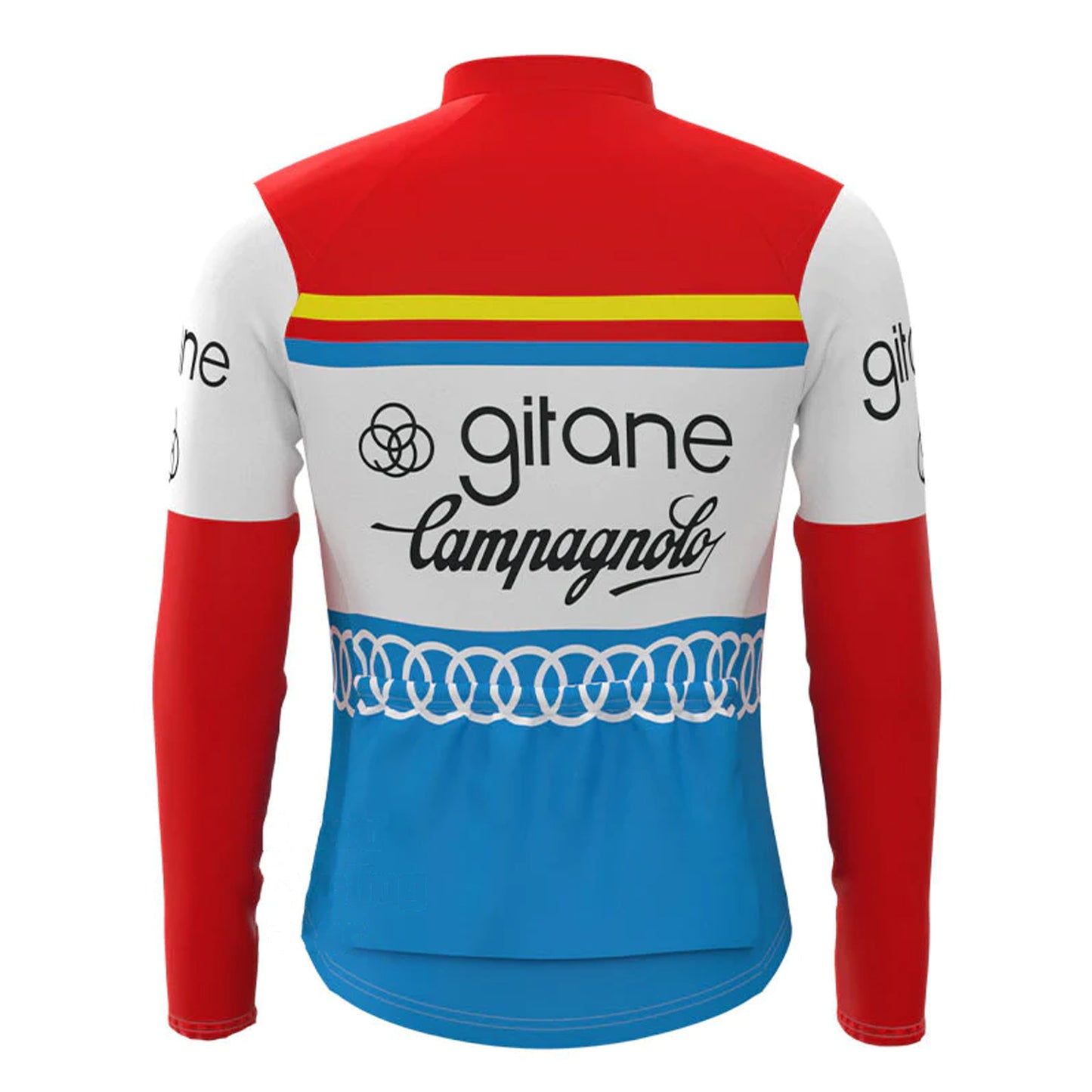 Gitane Red Blue Long Sleeve Vintage Cycling Jersey Top