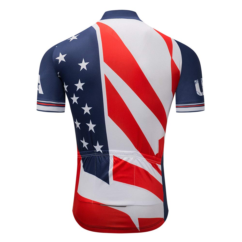 American Flag Short Sleeve Cycling Jersey Top