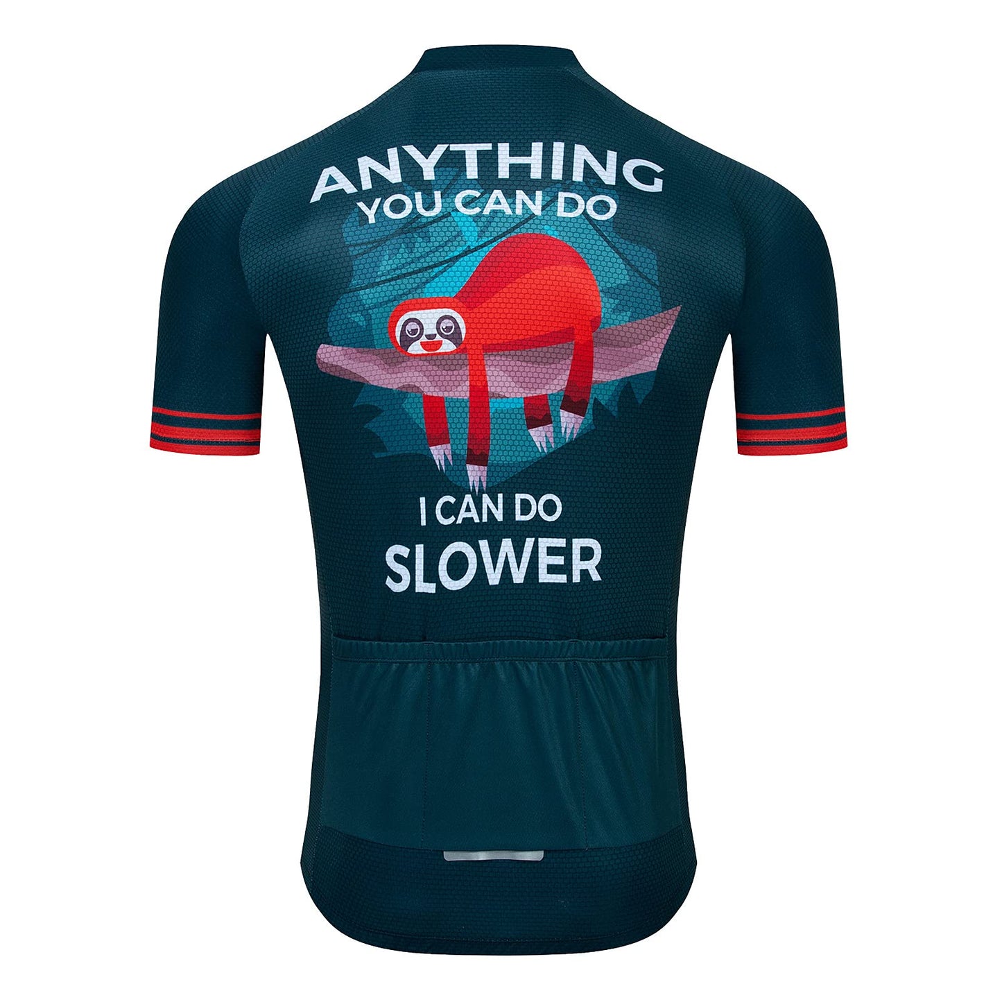 Sloth Blue Funny Short Sleeve Cycling Jersey
