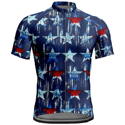 Vintage USA Flag Short Sleeve Cycling Jersey