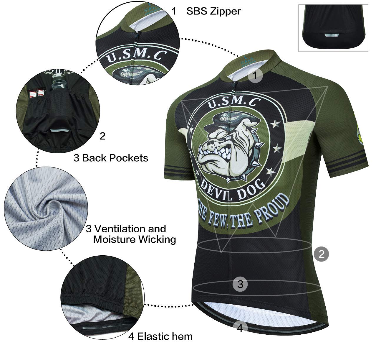 U.S Marine Corps Devil Dog Cycling Jersey Matching Kits