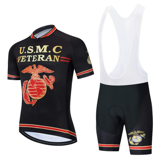 U.S Marine Corps Eagle Funny Short Sleeve Cycling Jersey Matching Set