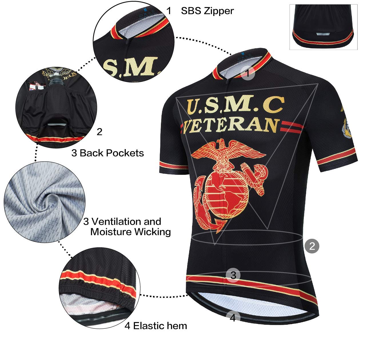 U.S Marine Corps Eagle Cycling Jersey Matching Kits