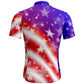 Nebular USA Flag Funny MTB Short Sleeve Cycling Jersey Top