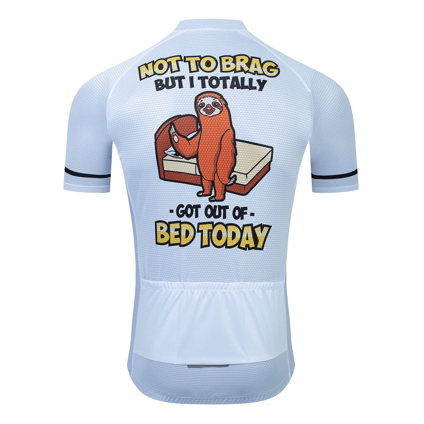 Sloth White Funny MTB Short Sleeve Cycling Jersey Top