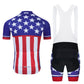 USA Flag Funny Short Sleeve Cycling Jersey Matching Set