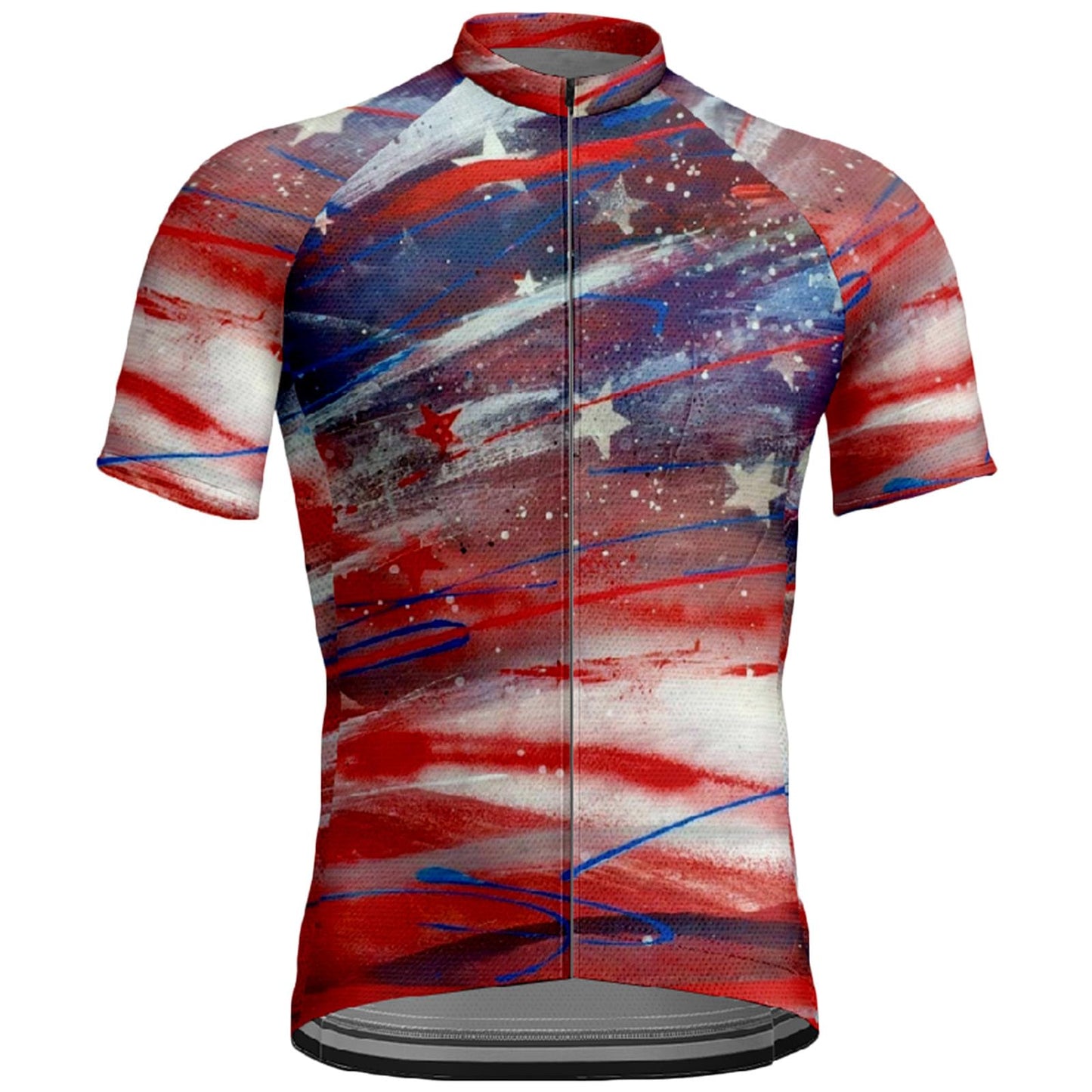 Vintage USA Flag Funny MTB Short Sleeve Cycling Jersey Top