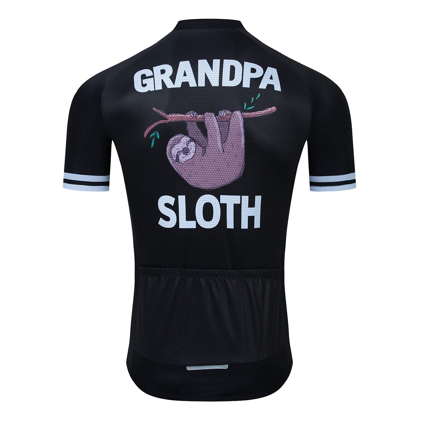 Grandpa Sloth Black Funny Short Sleeve Cycling Jersey
