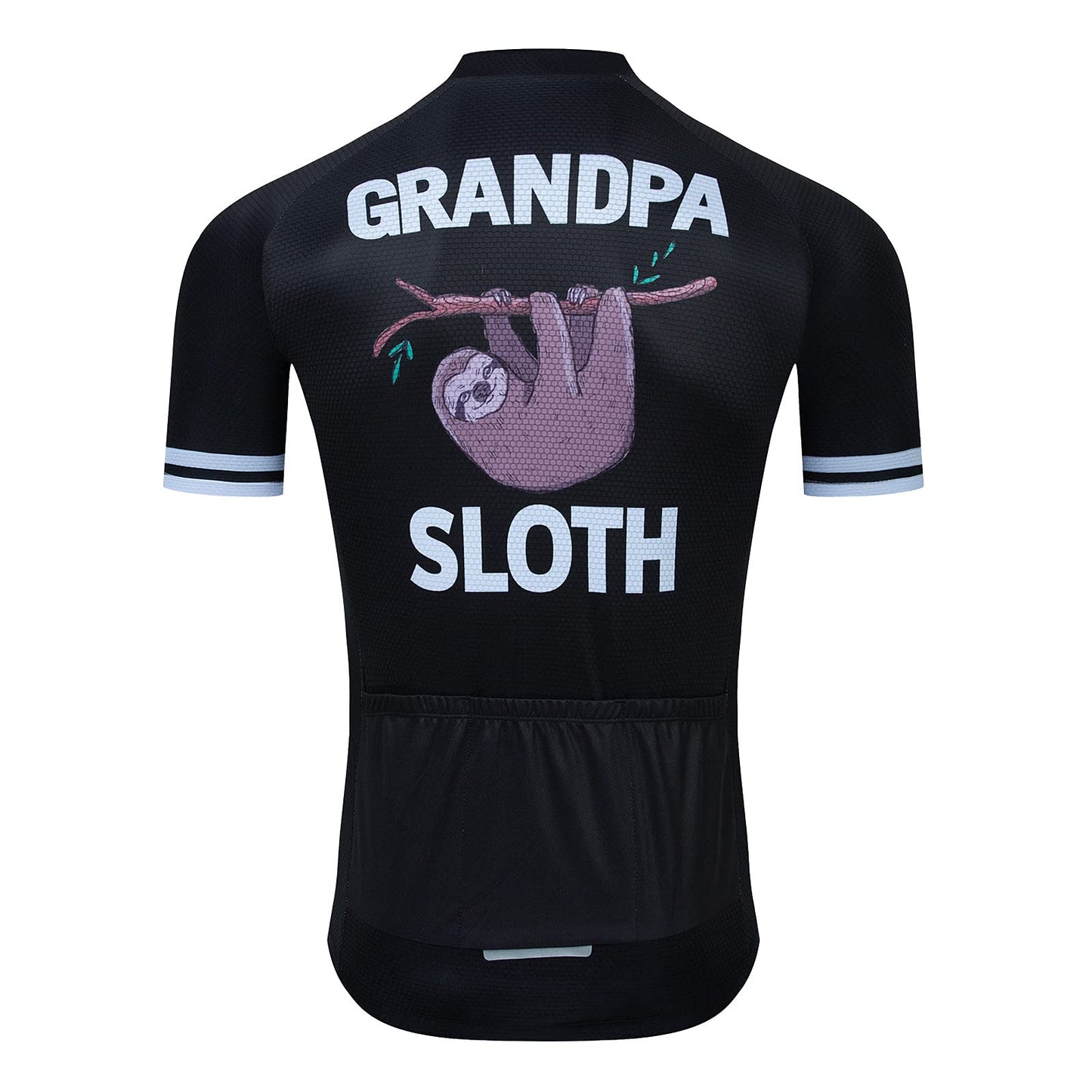 Grandpa Sloth Black Funny MTB Short Sleeve Cycling Jersey Top