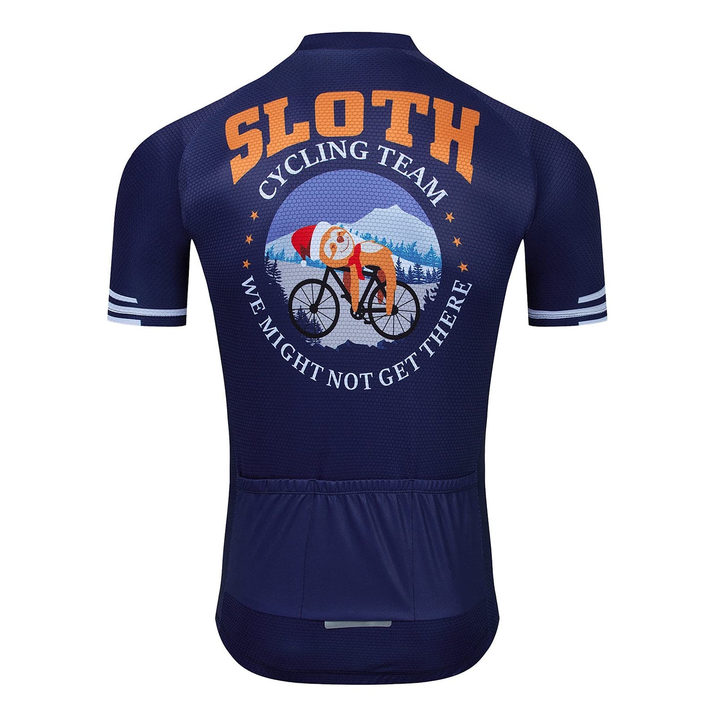 Christmas Hat Sloth Funny MTB Short Sleeve Cycling Jersey Top
