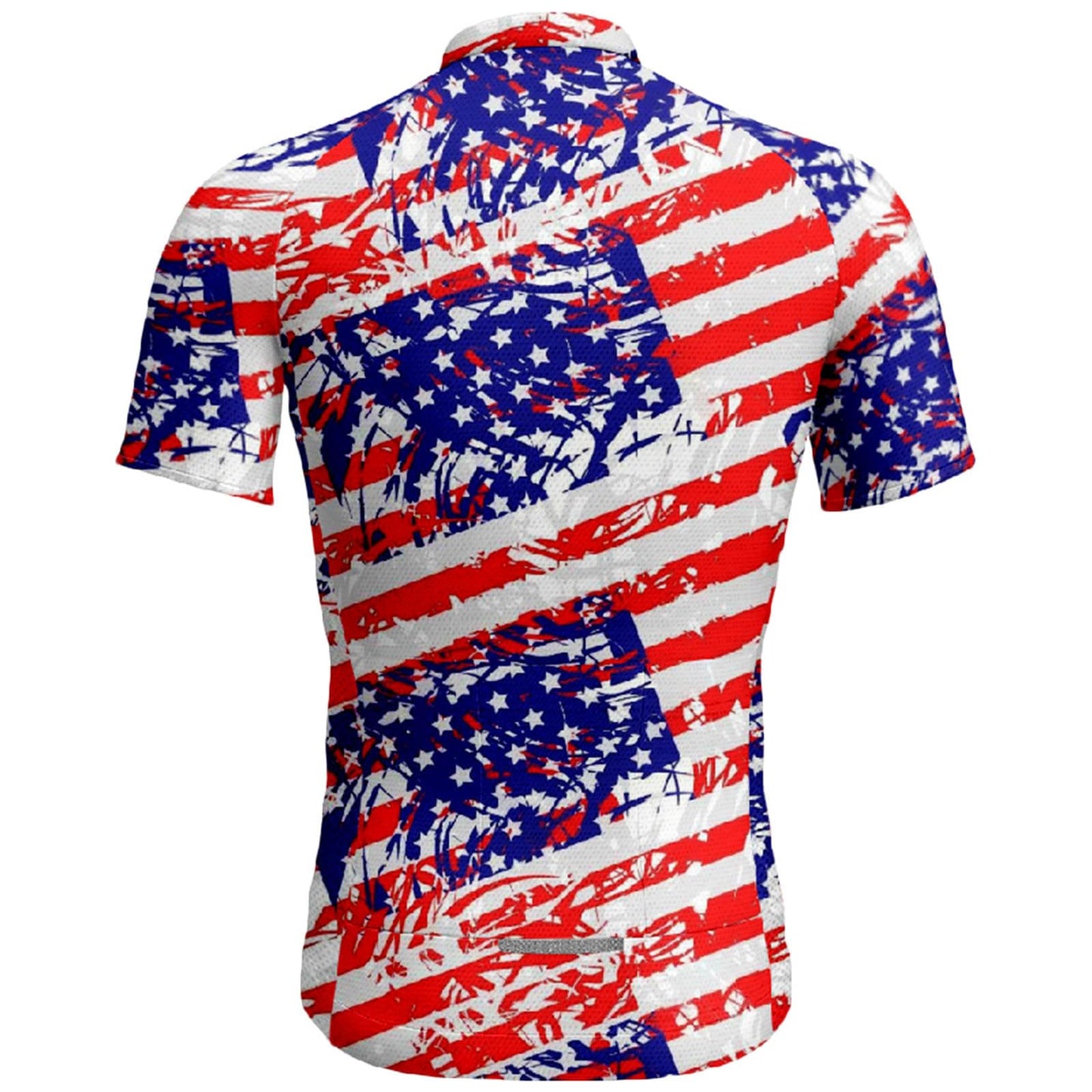 Vintage USA Flag Funny MTB Short Sleeve Cycling Jersey Top