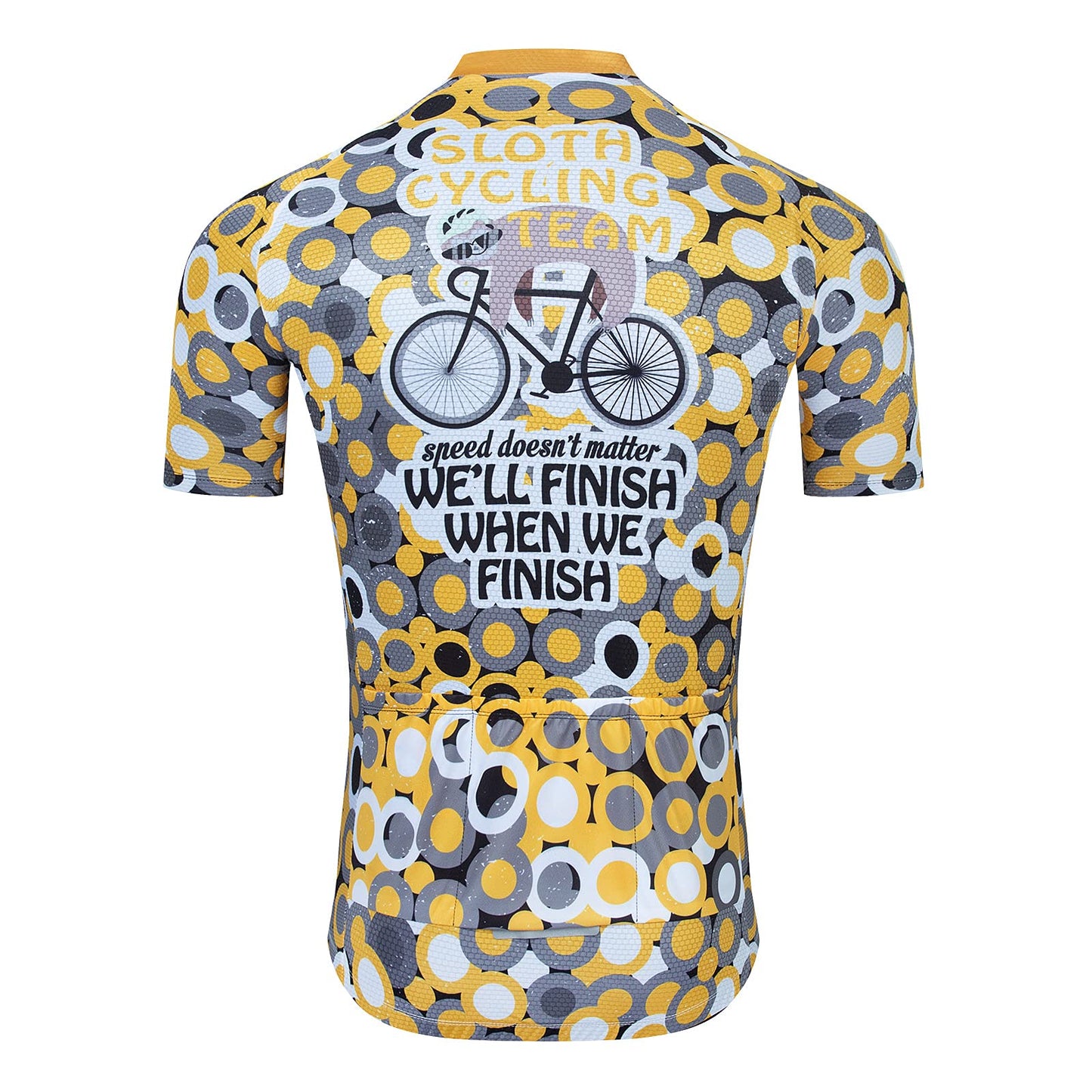Sloth Yellow Funny Short Sleeve Cycling Jersey