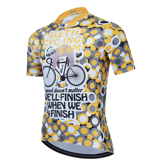 Sloth Yellow Funny Short Sleeve Cycling Jersey