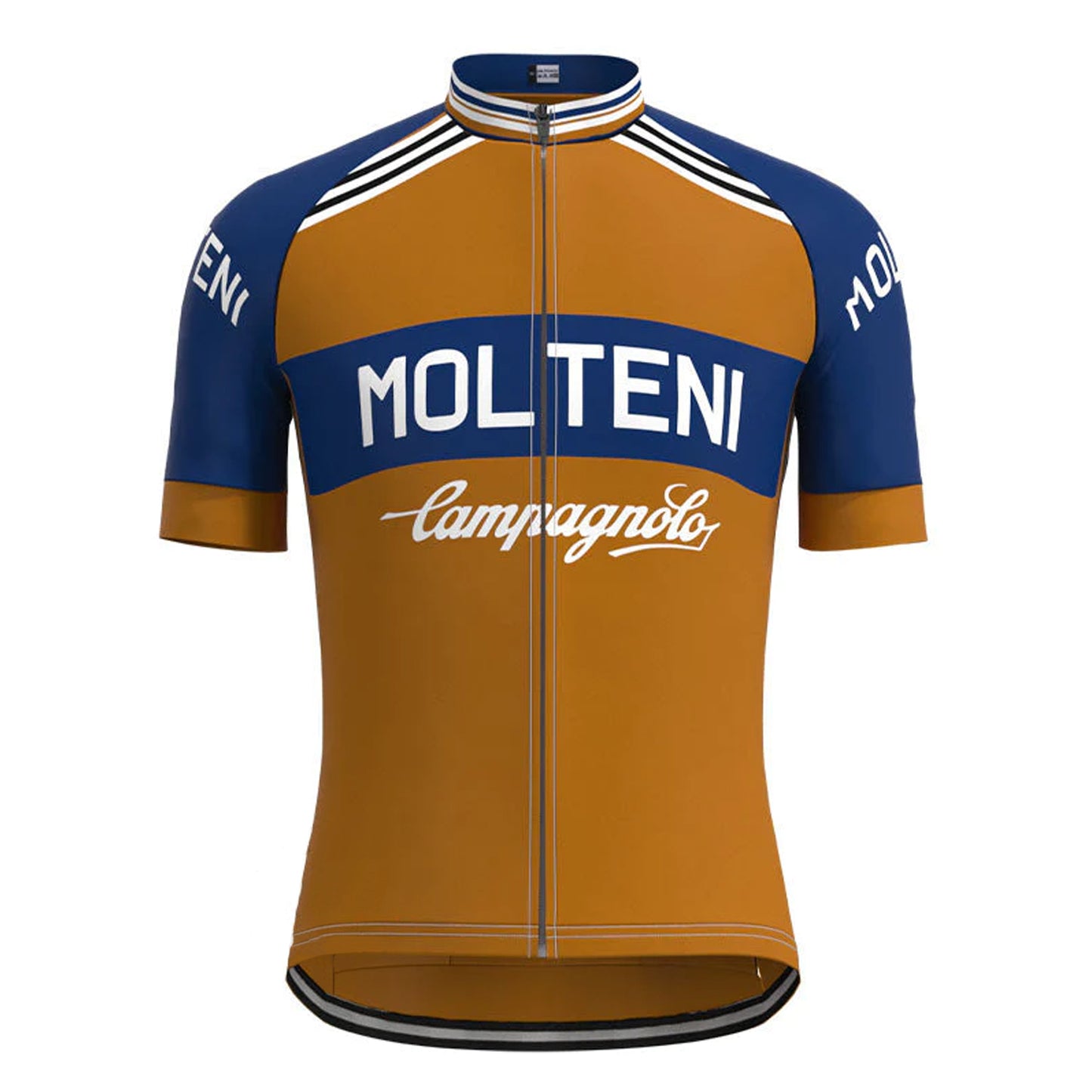 Molteni Brown Navy Vintage Short Sleeve Cycling Jersey Top