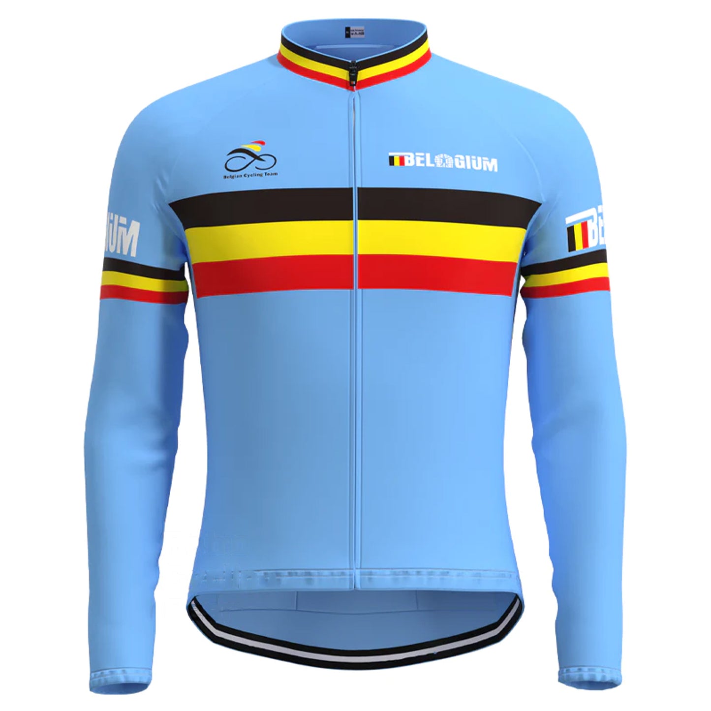 BELGIUM Blue Long Sleeve Cycling Jersey Matching Set