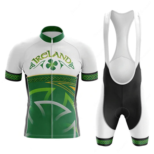 Ireland Green MTB Short Sleeve Cycling Jersey Matching Kits
