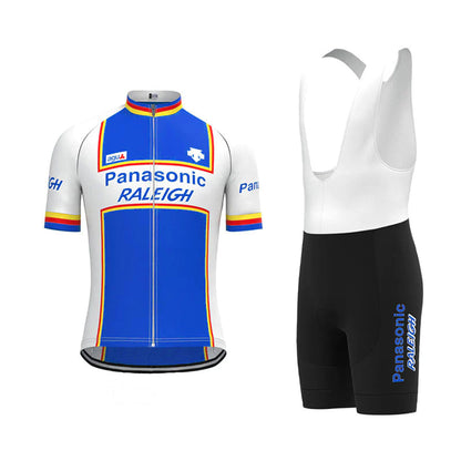 Panasonic Raleigh Blue Vintage Short Sleeve Cycling Jersey Matching Set