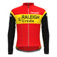 TI Raleigh Yellow Red Vintage Long Sleeve Cycling Jersey Matching Set