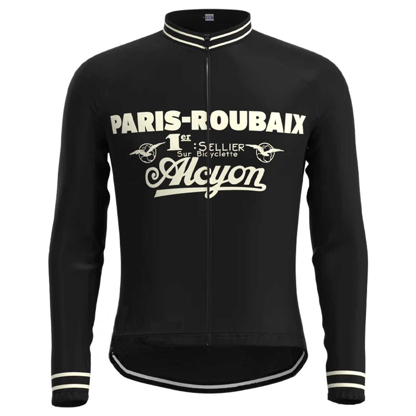 Paris Roubaix Black Long Sleeve Cycling Jersey Matching Set