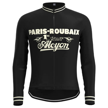 Paris Roubaix Black Long Sleeve Cycling Jersey Matching Set
