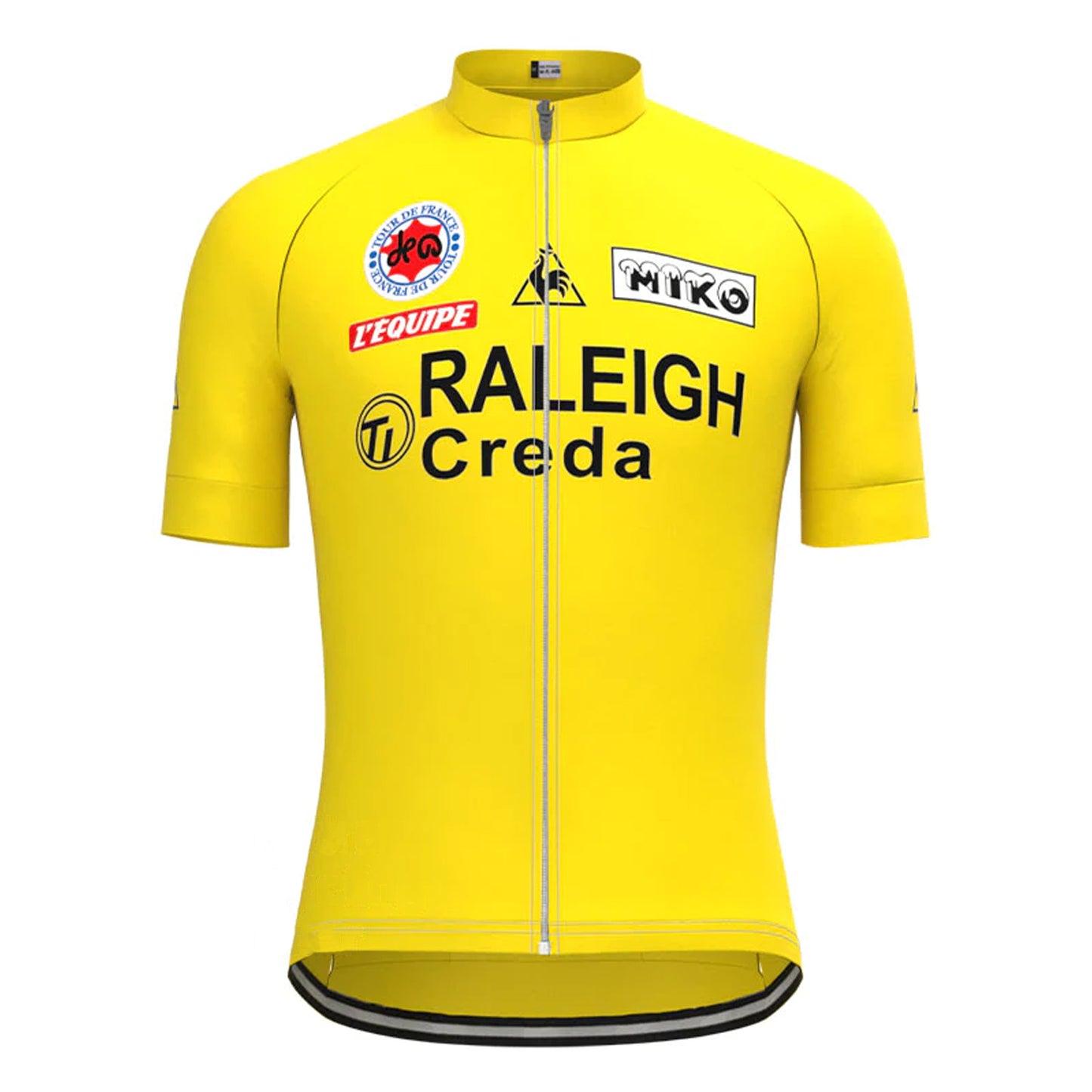 Ti Raleigh Yellow Short Sleeve Vintage Cycling Jersey Top