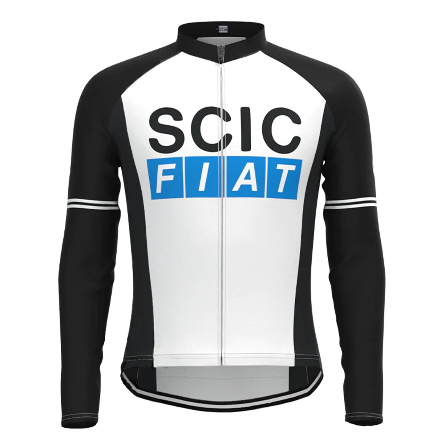 SCIC FIAT Black White Long Sleeve Cycling Jersey Matching Kit