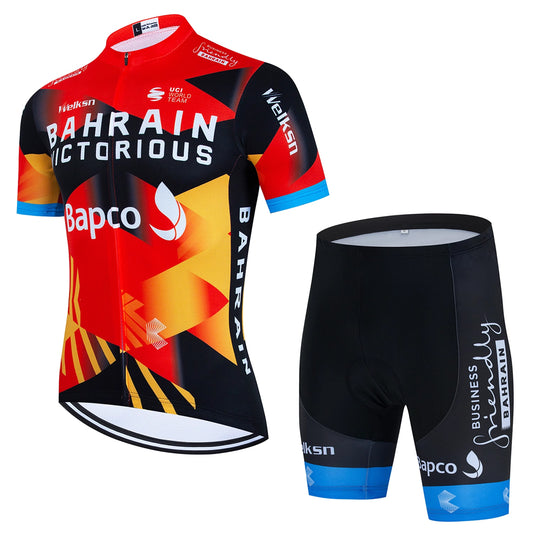 Bahrain Victorious MTB Short Sleeve Cycling Jersey Matching Kits