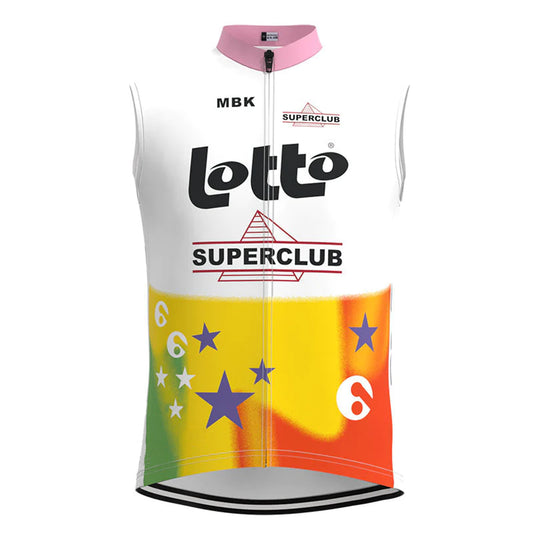 Lotto Pink Yellow Retro MTB Cycling Vest