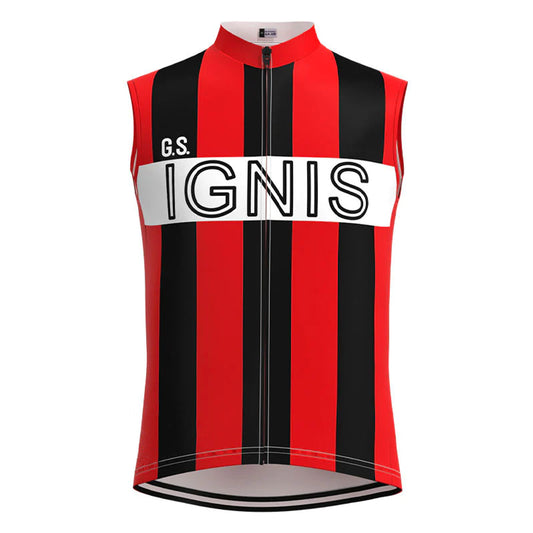 Ignis Black Red Retro MTB Cycling Vest
