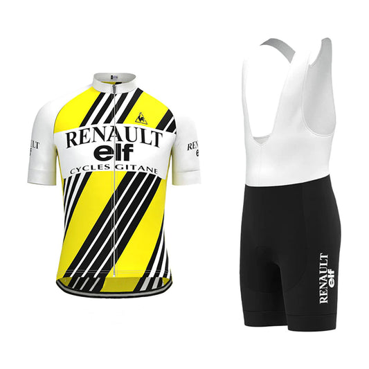 Renault ELF Yellow Vintage Short Sleeve Cycling Jersey Matching Set