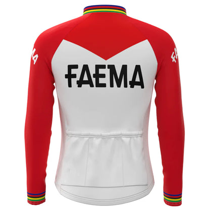Faema White Long Sleeve Cycling Jersey Matching Set