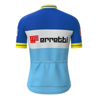 FErretti Blue Vintage Short Sleeve Cycling Jersey Matching Set