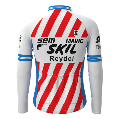 Skil Reydel Sem Mavic Red Stripe Long Sleeve Cycling Jersey Matching Set