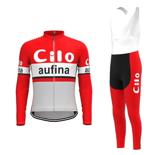 Cilo Aufina Red Long Sleeve Cycling Jersey Matching Set