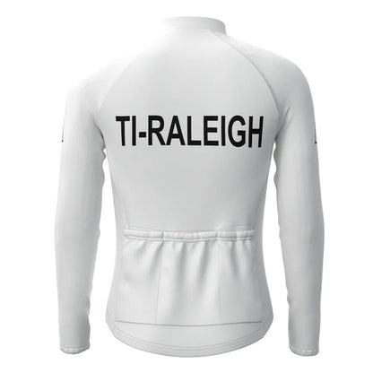 TI Raleigh White Vintage Long Sleeve Cycling Jersey Matching Set