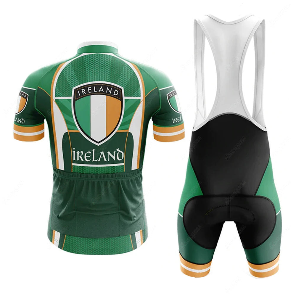 Ireland Green MTB Short Sleeve Cycling Jersey Matching Kits